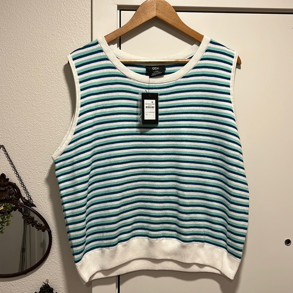 Multi Stripe Tank - blue